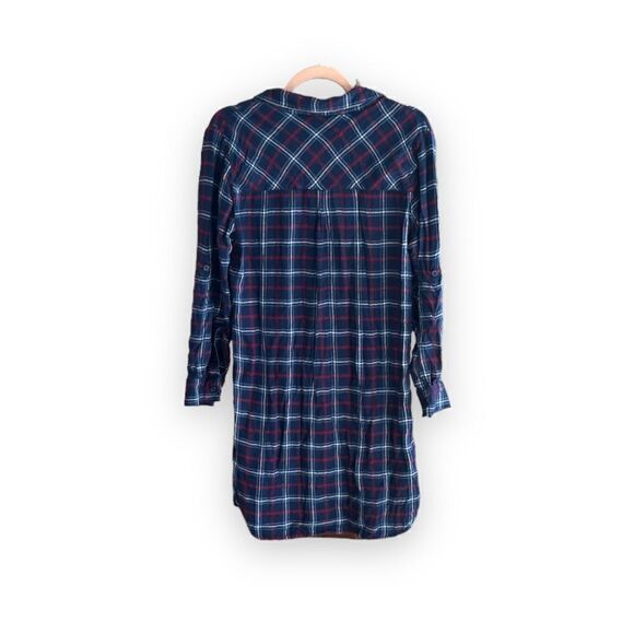 BEACHLUNCHLOUNGE | Soft Navy Plaid Flannel Dress (S) - Picture 2 of 4